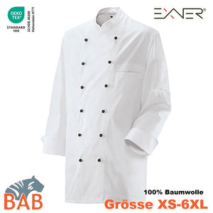 E-200-15 Kochjacke aus Baumwolle auch in 4XL, 5XL, 6XL