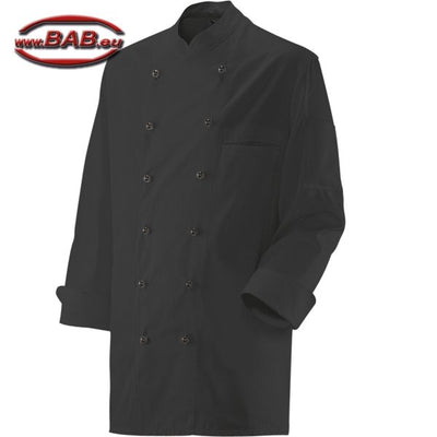 E-200-20 Pflegeleichte Kochjacke für Damen und Herren in schwarz