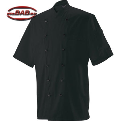 E-201-20 Farbige Kochjacke halbarm, schwarz