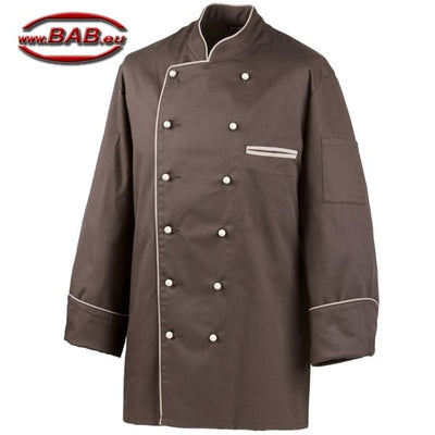 E-210-20 Kochjacke sand Kontrastpaspel