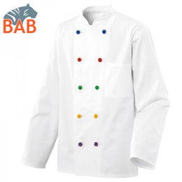 E-213-15 Kinder Kochjacke mit Stehkragen aus Baumwolle