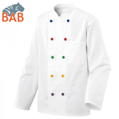 E-213-15 Kinder Kochjacke mit Stehkragen aus Baumwolle