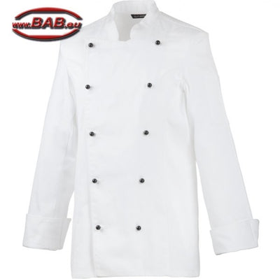 E-214-15 Damenkochjacke in leicht taillierter Schnittform, weiß