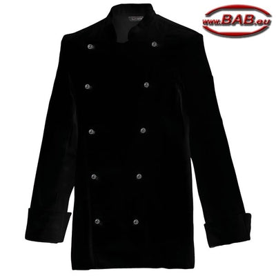 E-214-20 Kochjacke farbig für Damen in langarm, schwarz