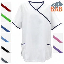 E-SOPO-281-75 Schlupfkasack mit V-Ausschnitt und farbiger Paspel in navy Gr. 5XL
