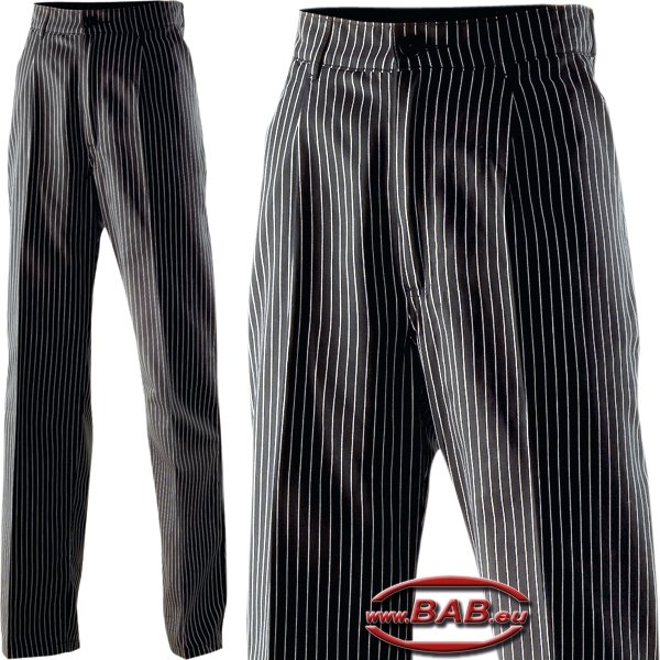 E-300-11-09 Herren-Kochhose mit Bundfalte Nadelstreifen