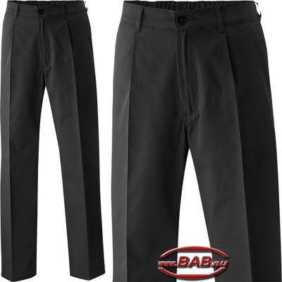 E-300-20 Pflegeleichte Herren-Hose mit Bundfalte, schwarz