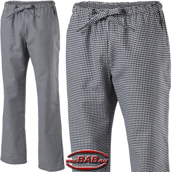E-310-11 Schlupfkochhose für Sie & Ihn aus Baumwolle, pepita