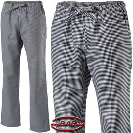 E-310-11 Schlupfkochhose für Sie & Ihn aus Baumwolle, pepita