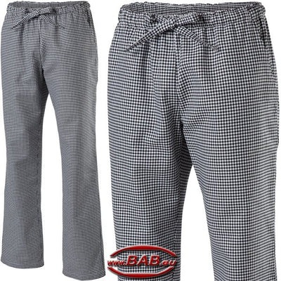E-310-11 Schlupfkochhose für Sie & Ihn aus Baumwolle, pepita