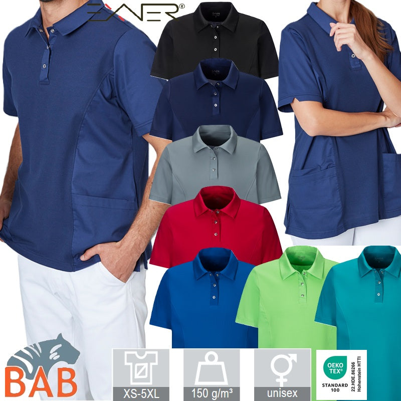 E-345-36 Polo-Kasack, für Damen und Herren kurzarm, farbig