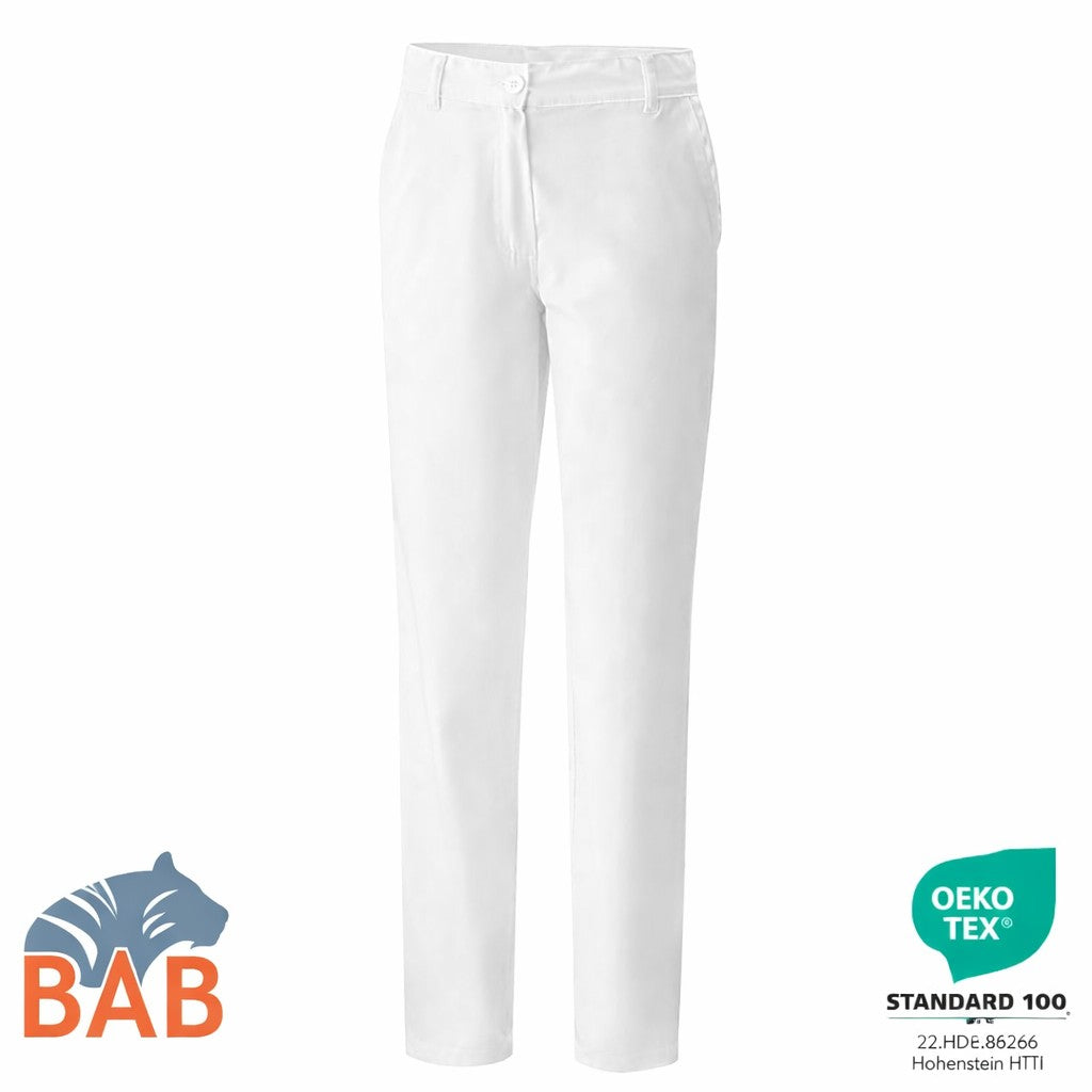 E-350-20 Damenhose in gerader Schnittform mit Sattelnaht in weiss