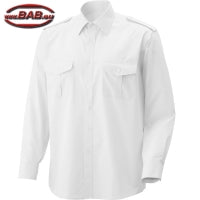 E-406-60 Pilotenhemd mit 2 aufgesetzten Brusttaschen weiss