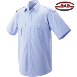 E-407-60 Pilotenhemd mit aufgesetzten Brusttaschen hellblau