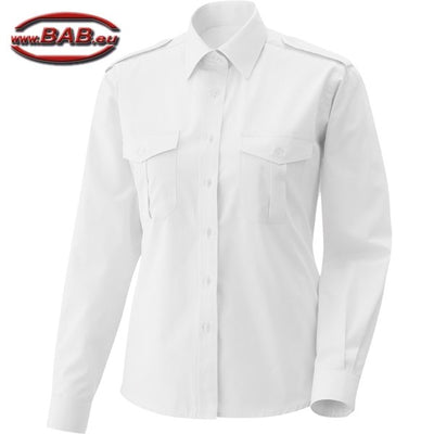 E-458-60 Pilotenbluse langarm in gerader Schnittführung weiss