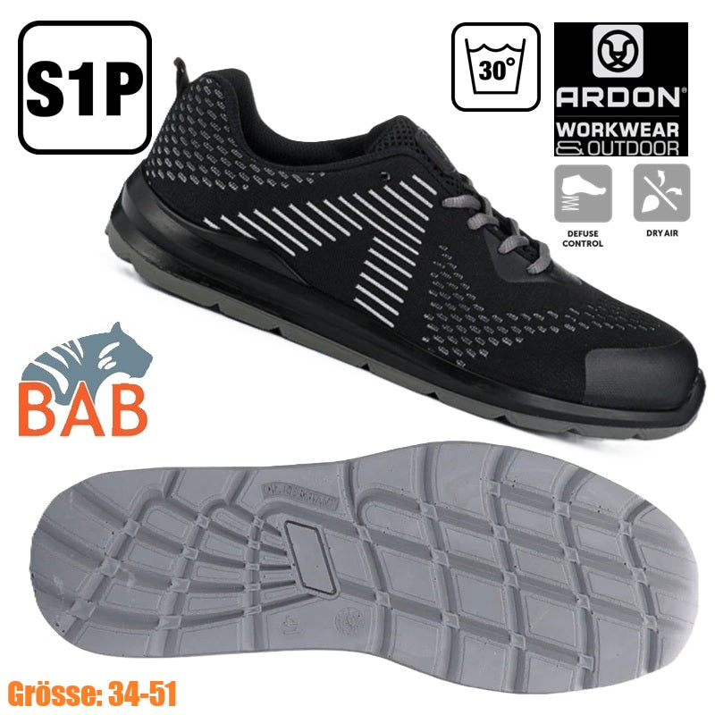AR-G3353 ARDON®FLYTEX S1P schwarz  Sicherheitshalbschuh Gr. 34-51