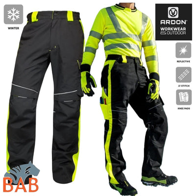 Ardon H6471 Neon Winterarbeitshose schwarz-gelb