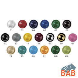 LE-02-417 Kugelknöpfe verschiedene Farben uni 12er Pack