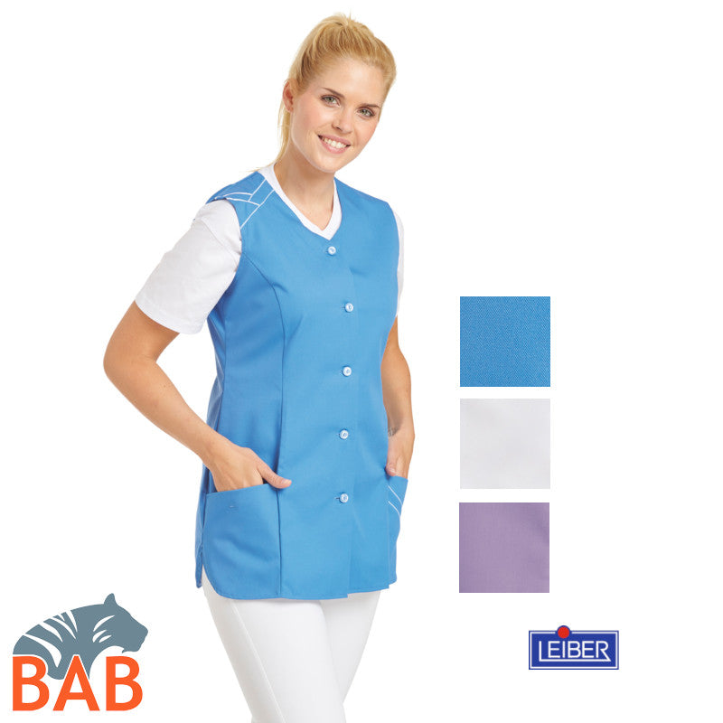 LE-04-1247 Berufskasack ohne Arm mit farbiger Paspelierung