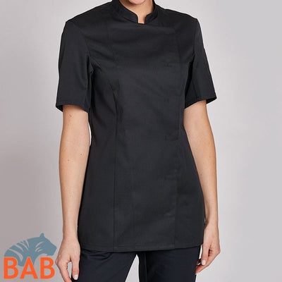 LE-08-1351-10 Damenkochjacke Kurzarm schwarz