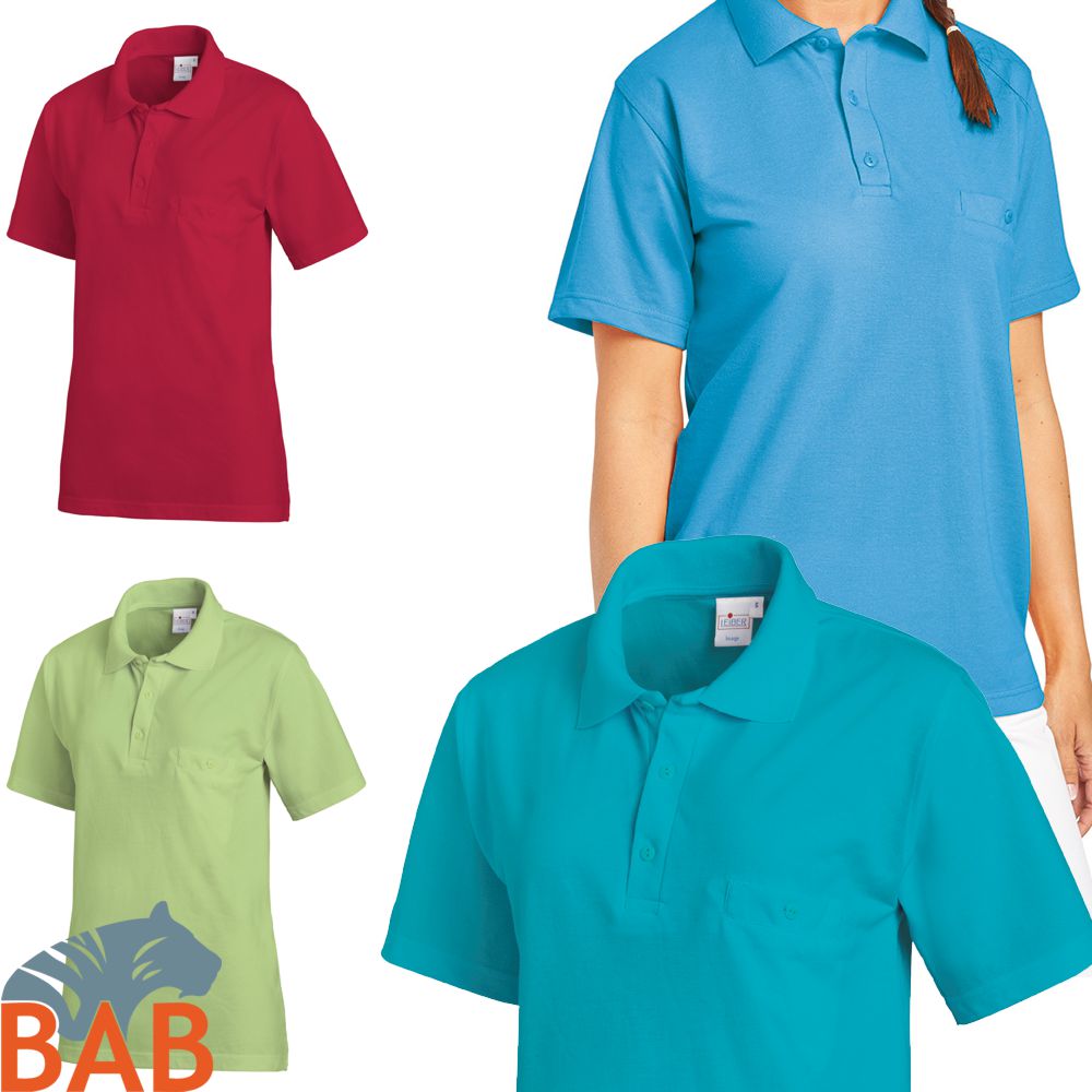 LE-08-241 Poloshirt halbarm, beere, petrol, hellgrün