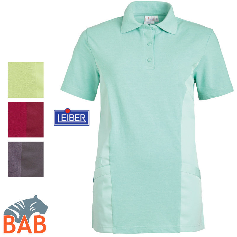 LE-08-2546  Polo-Schlupfkasack im Materialmix. grau, mint, beere, hellgrün