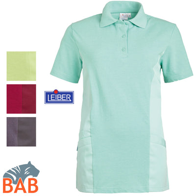 LE-08-2546  Polo-Schlupfkasack im Materialmix. grau, mint, beere, hellgrün