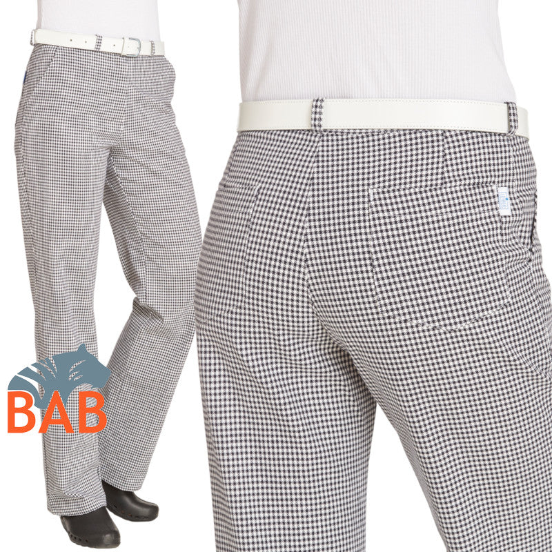 LE-08-290 Damen Kochhose schwarz-weiß pepita