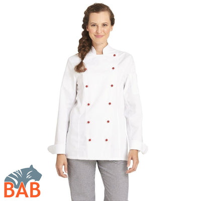 LE-08-572 Damenkochjacke in 100% Baumwolle