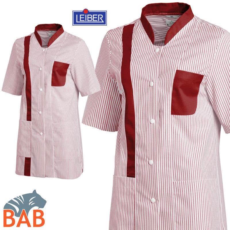 LE-08-634-21  Kasack für Damen farbig weiß /bordeaux