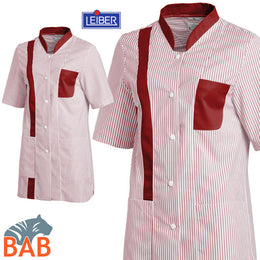 LE-08-634-21  Kasack für Damen farbig weiß /bordeaux