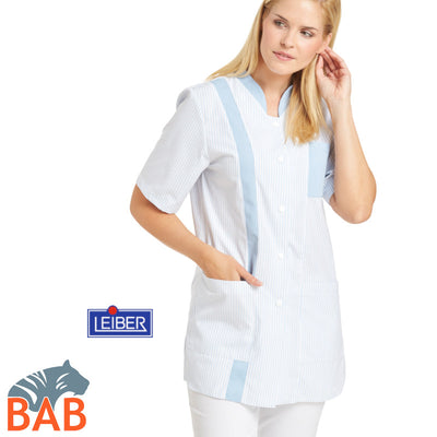 LE-08-634 Berufskasack Damen weiß/mint, weiß/hellblau