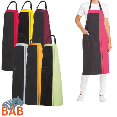 LE-11-2522 Farbige Latzschürze mit 2 Taschen