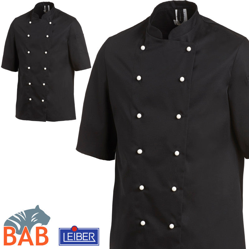 LE-12-1094 1/2 Arm Kochjacke schwarz