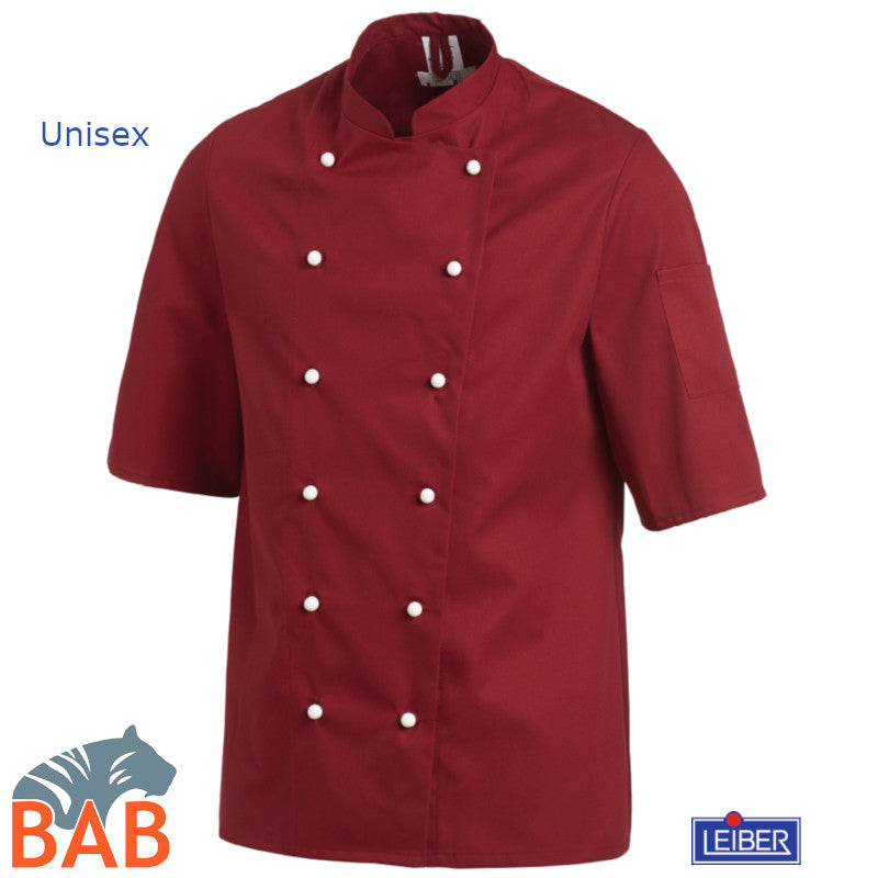 LE-12-1094 1/2 Arm Kochjacke bordeaux Industriewäsche geeignet