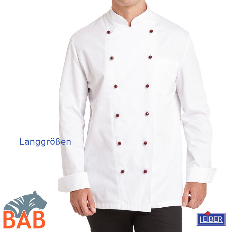 LE-12-5511 Kochjacke 100% Baumwolle in Langgrößen