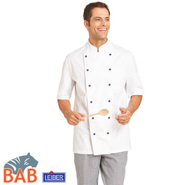 LE-12-5560 1/2 Arm Kochjacke in 100% Baumwolle