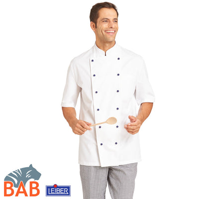 LE-12-5560 1/2 Arm Kochjacke in 100% Baumwolle