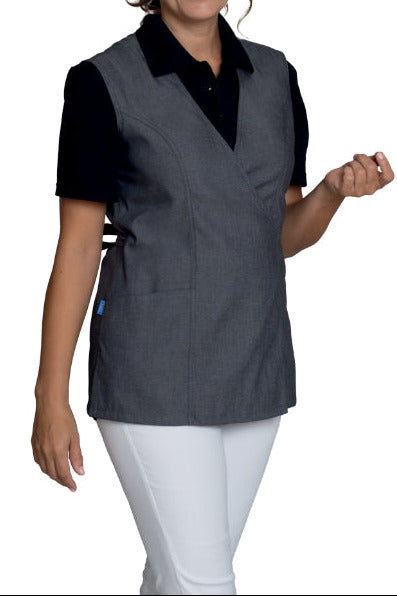 LE-04-2155-30 Damenkasacks in Wickelform  jeansgrau