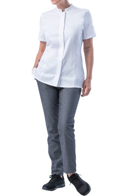 LE-08-1374-01 Kochhemd für Damen 1/2 Arm weiß