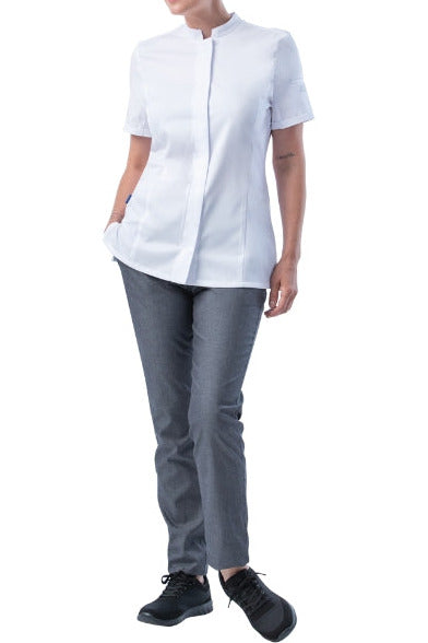 LE-08-1374-01 Kochhemd für Damen 1/2 Arm weiß