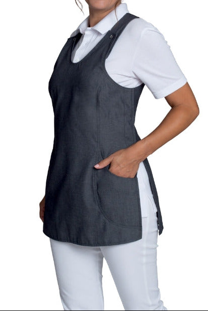 LE-08-2156-30 Überwurfschürze jeansgrau