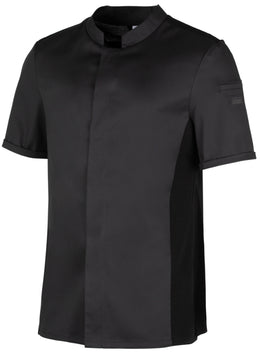 LE-12-1378-10 Kochhemd kurzarm für Herren in schwarz