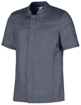 LE-12-1385 Kochhemd für Herren 1/2 Arm in jeansgrau