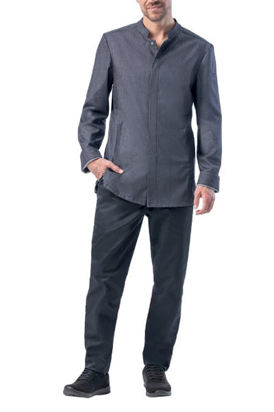 LE-12-1386 Kochhemd für Herren  in jeansgrau