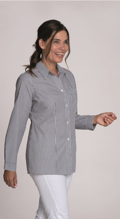 LE-08-2445 Langarm Damenbluse mit Krempelfunktion