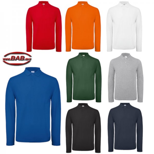 LS-BCPUI12 Langarm Polo für Damen & Herren aus Baumwolle, farbig