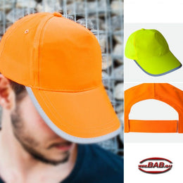 LS-KX058 Cap in orange und gelb mit reflektierendem Rand