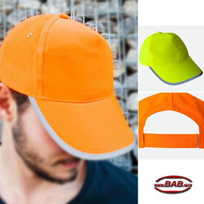 LS-KX058 Cap in orange und gelb mit reflektierendem Rand