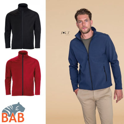 LS-L837 Sportliche Herren Softshell Jacke in black, french navy und pepp